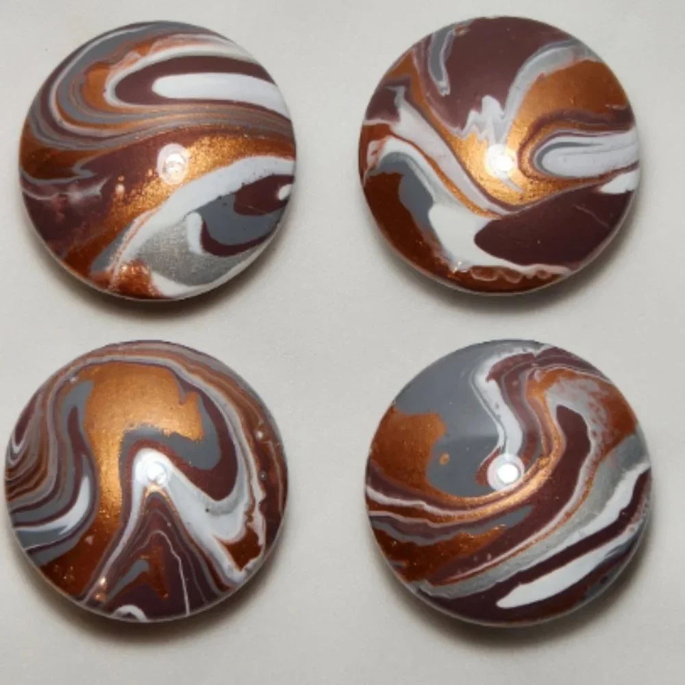 Hand Crafted Wood Resin Knobs Decorative Cabinet Door Kitchen Dresser Antique